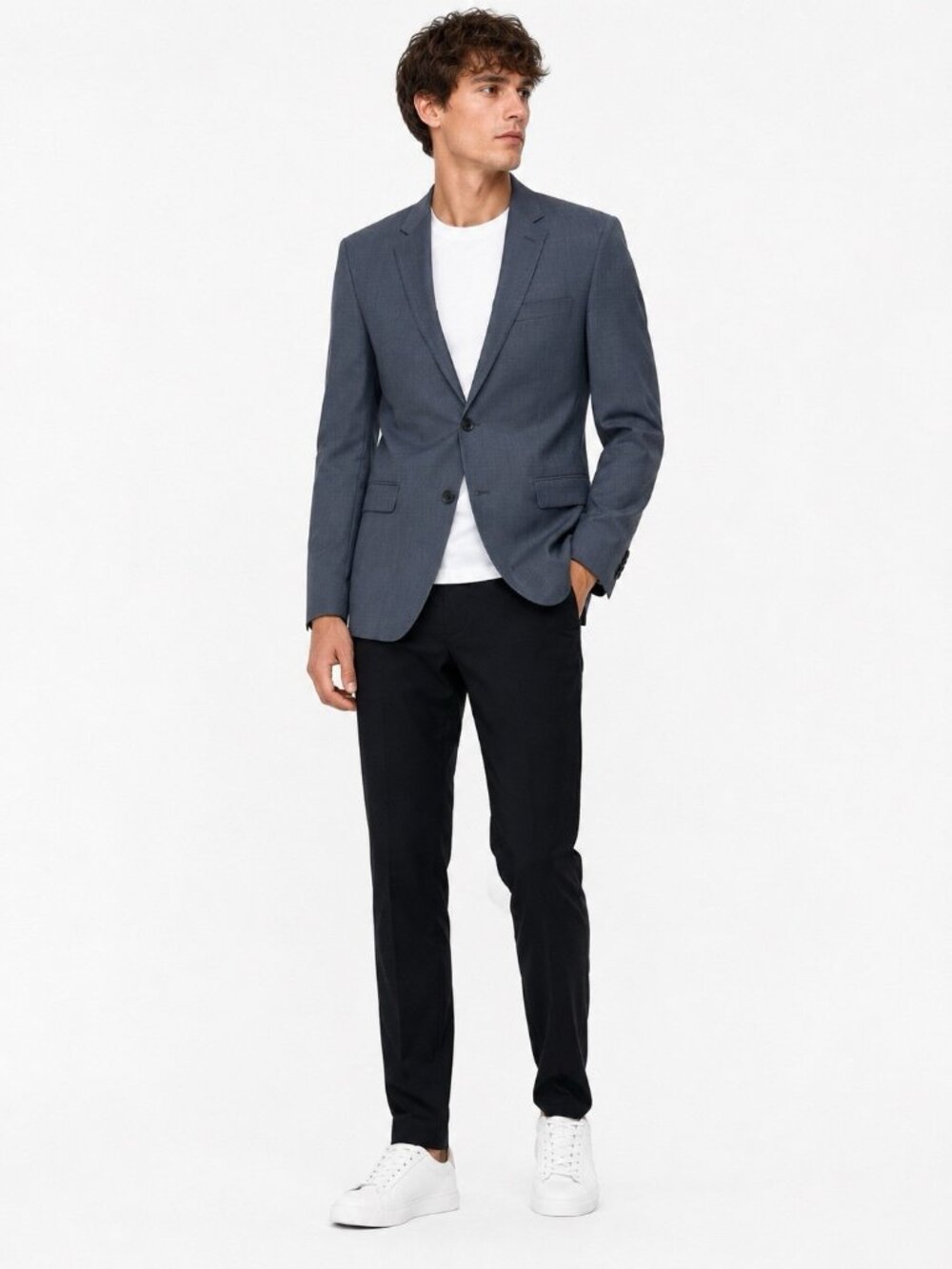 THEORY jacket blazer sport coat gray 44R stretch wool business casual minimalist